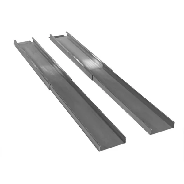 Extruded Aluminum Wheelchair Ramp Light Telescopic 88 In. Usable Length 550 Lb. Capacity Silver