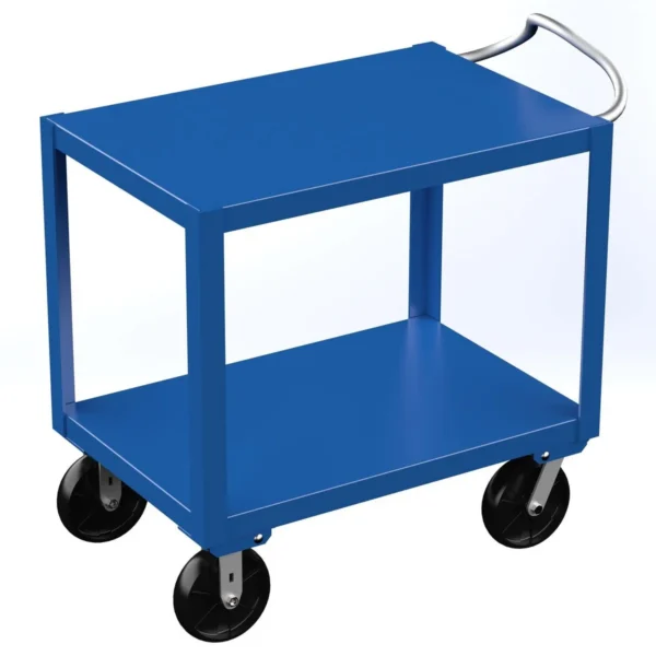 Steel Heavy Duty Ergo Handle Cart 24 In. x 36 In. Platform 4000 Lb. Capacity Blue