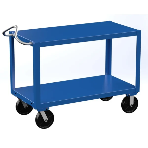 Steel Heavy Duty Ergo Handle Cart 48 In. x 48 In. Platform 4000 Lb. Capacity Blue