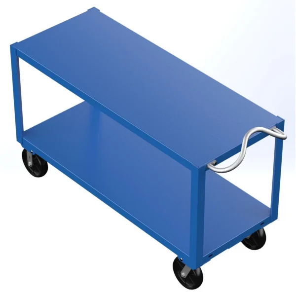Steel Heavy Duty Ergo Handle Cart 24 In. x 60 In. Platform 4000 Lb. Capacity Blue