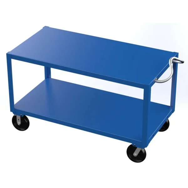Steel Heavy Duty Ergo Handle Cart 30 In. x 60 In. Platform 4000 Lb. Capacity Blue