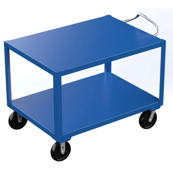 Steel Heavy Duty Ergo Handle Cart 34 In. x 48 In. Platform 4000 Lb. Capacity Blue