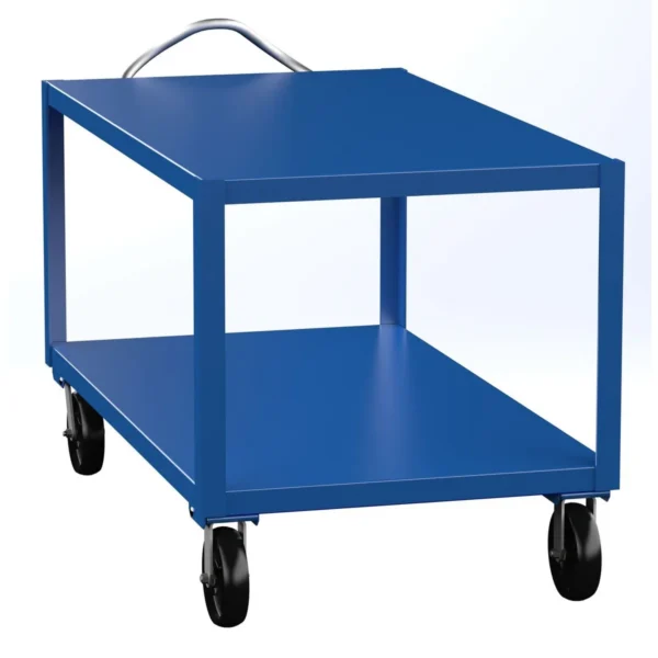 Steel Heavy Duty Ergo Handle Cart 34 In. x 60 In. Platform 4000 Lb. Capacity Blue