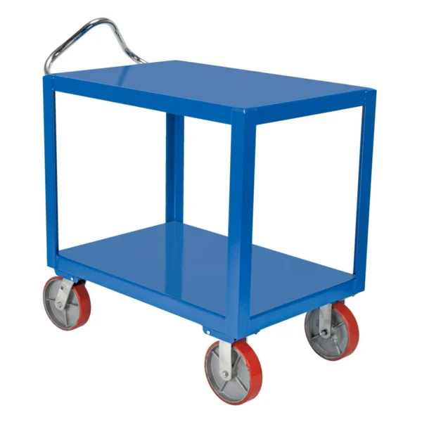 Steel Ergo Handle Cart with Poly Casters 45 In. x 45 In. x 39 In. 24 In. x 36 In. Platform 3600 Lb. Capacity Blue