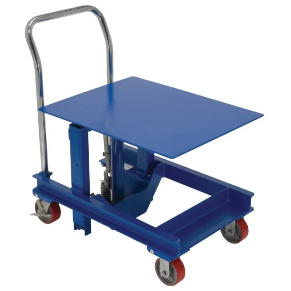 Steel Ergonomic Manual Die Table 24 In. x 30 In. Platform 2000 Lb. Capacity Blue