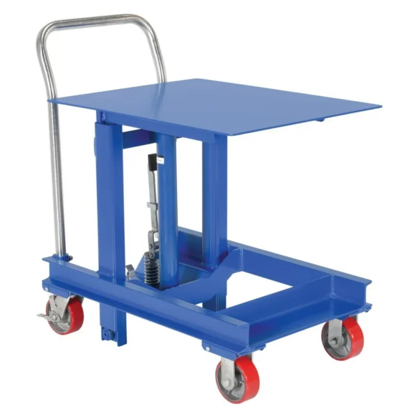 Steel Ergonomic Manual Die Table 24 In. x 30 In. Platform 2000 Lb. Capacity Blue