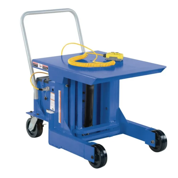 Steel DC Ergonomic Manual Die Table 24 In. x 30 In. Chrome Platform 2000 Lb. Capacity Blue