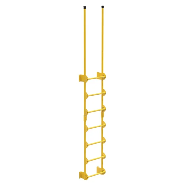 Steel Walk Through Dock Ladder 7 Step 300 Lb. Capacity Yellow