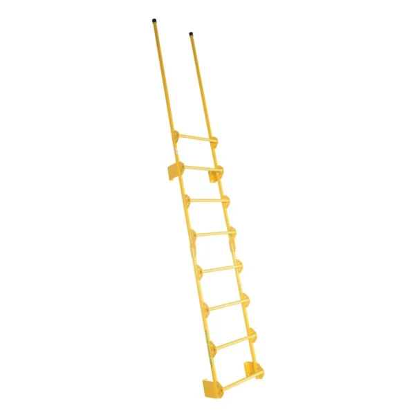 Steel Walk Through Dock Ladder 8 Step 300 Lb. Capacity Yellow