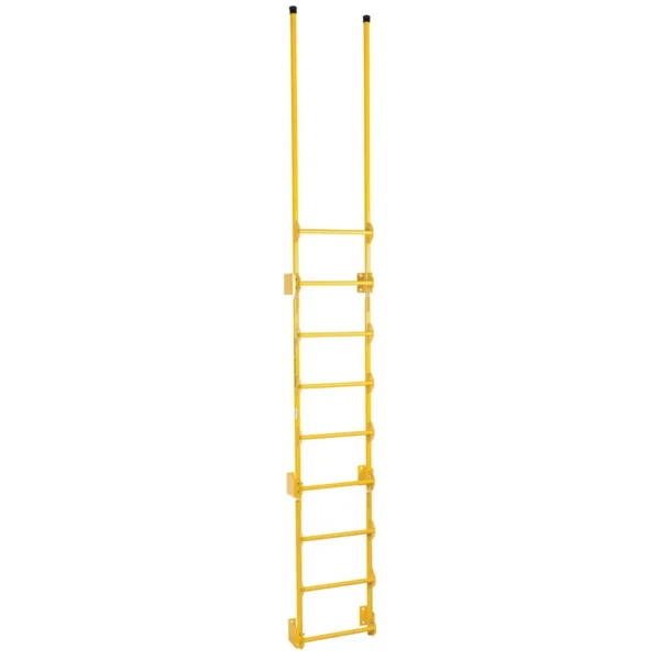 Steel Walk Through Dock Ladder 9 Step 300 Lb. Capacity Yellow