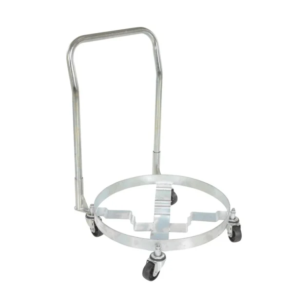 Steel Multipurpose Quad Drum Dolly with Handle 31-9/16 In. x 31-9/16 In. x 35-11/16 In. 1200 Lb. Capacity Silver