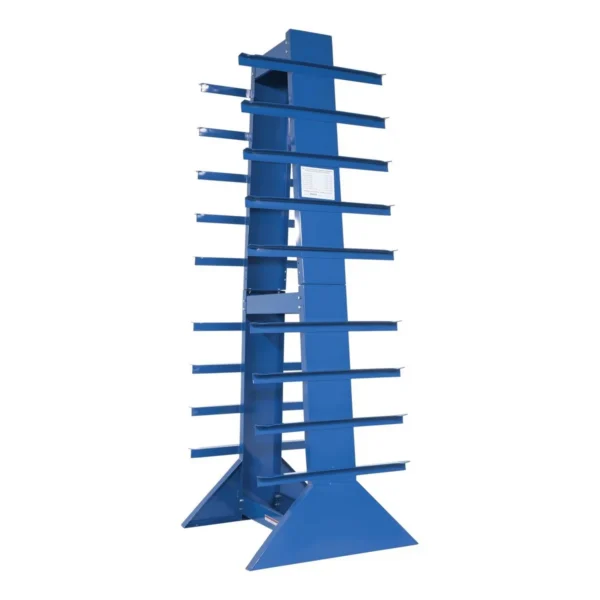 Steel Double Sided Horizontal Bar Rack 30-1/4 In. x 30 In. x 83-7/8 In. 2600 Lb. Capacity Blue