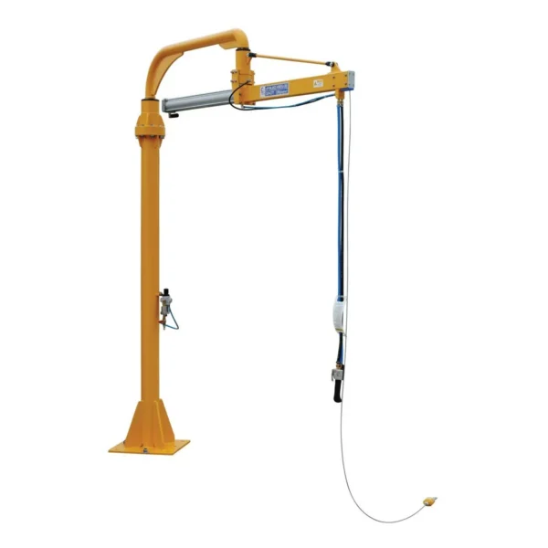 Steel Air Balance Jib Lifter Floor Mounted Maximum Arm Length 93 In. 250 Lb. Capacity Yellow