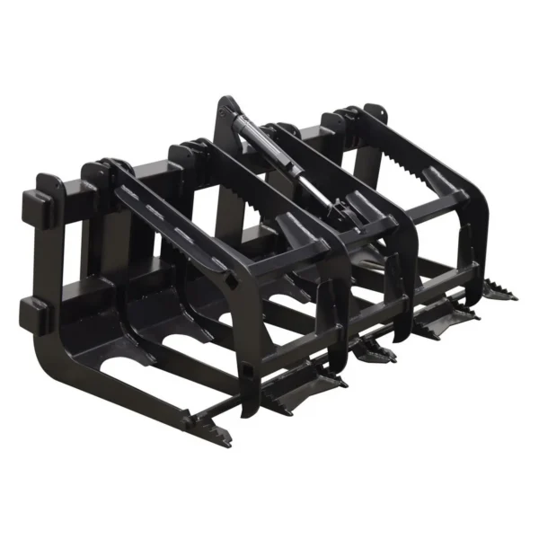 Steel Skid Steer Grab Bucket 60 In. Overall Width Black