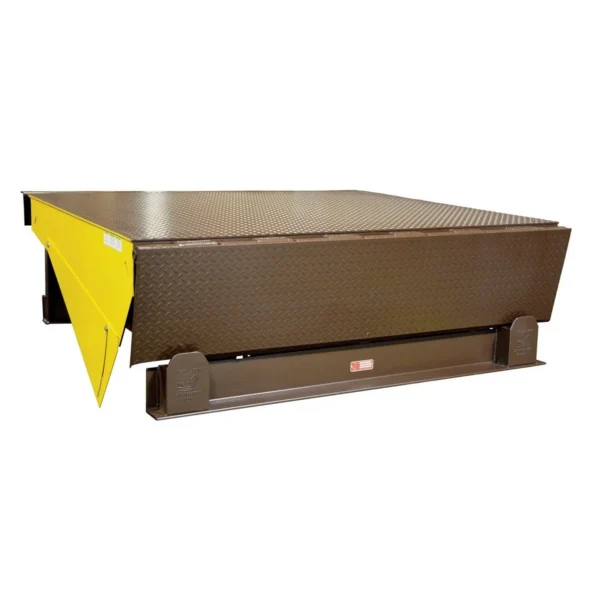 Steel Electric Hydraulic Dock Leveler 6 Ft. x 5 Ft. 50000 Lb. Capacity Brown/Yellow