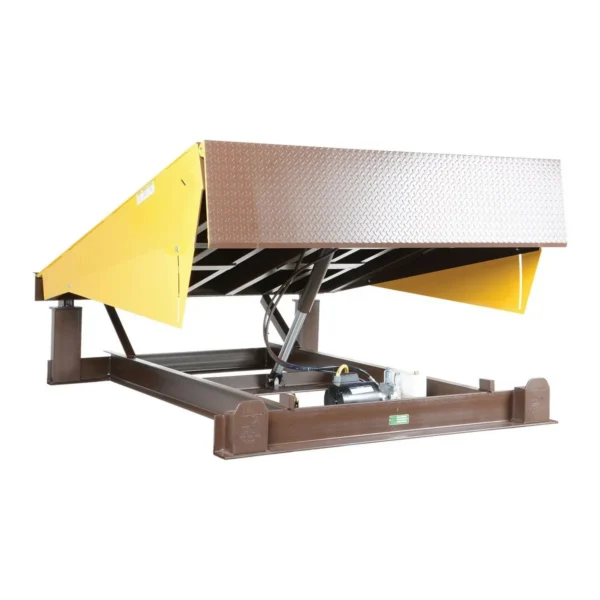 Steel Electric Hydraulic Dock Leveler 6 Ft. x 8 Ft. 20000 Lb. Capacity Brown/Yellow