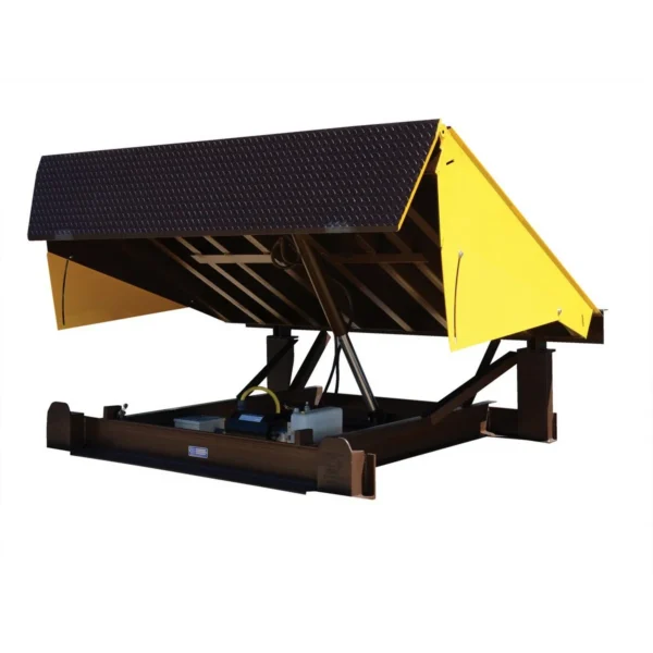 Steel Electric Hydraulic Dock Leveler 7 Ft. x 5 Ft. 20000 Lb. Capacity Brown/Yellow