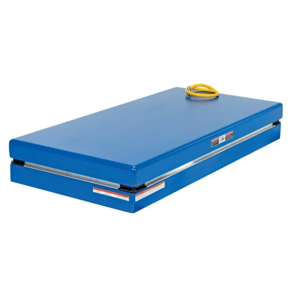 Steel Electric Hydraulic Lift Table 24 In. x 48 In. 3000 Lb. Capacity Blue