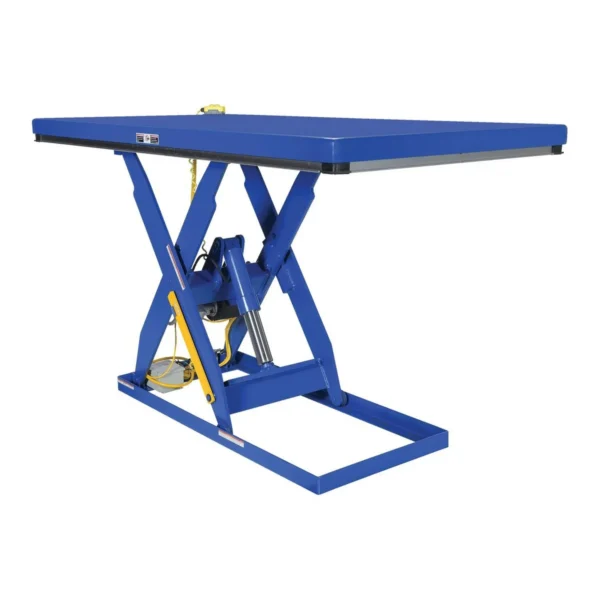 Steel Electric Hydraulic Lift Table 24 In. x 66 In. 2000 Lb. Capacity Blue