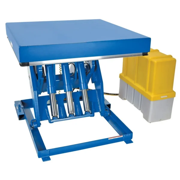 Steel Electric Hydraulic Lift Table 48 In. x 48 In. 12000 Lb. Capacity Blue