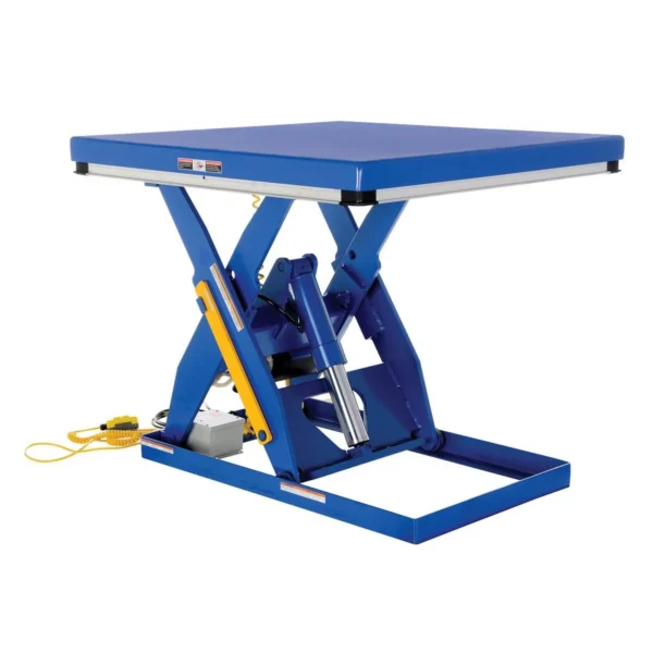 Steel Electric Hydraulic Lift Table 48 In. x 48 In. 3000 Lb. Capacity Blue
