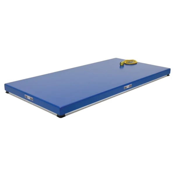 Steel Electric Hydraulic Lift Table 56 In. Height 6000 Lb. Capacity Blue