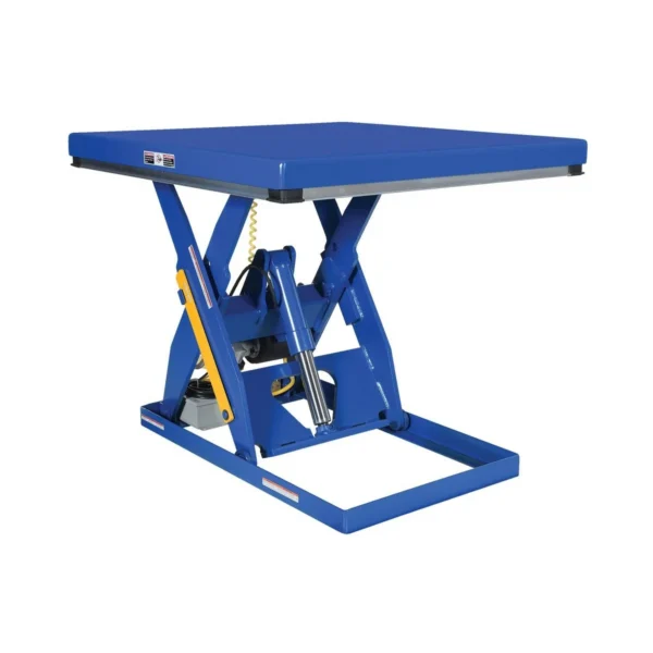 Steel Electric Hydraulic Lift Table with Foot Control 48 In. x 48 In. 2000 Lb. Capacity Blue