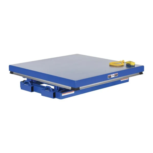 Steel Double Scissor Lift Table 70 In. Height 1000 Lb. Capacity Blue