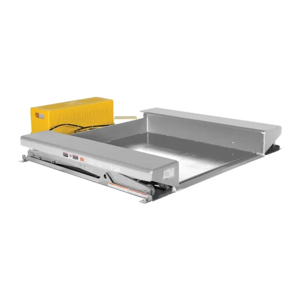 Partially Stainless Steel Ground Lift Scissor Table 38 In. x 50 In. 2000 Lb. Capacity Blue