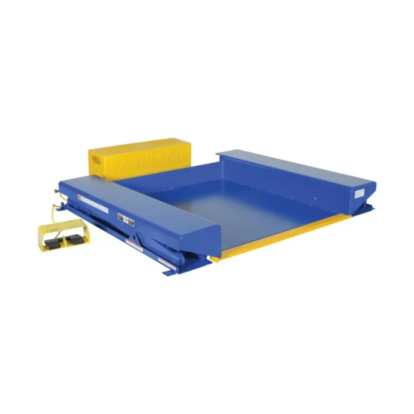 Steel Ground Lift Scissor Table 44 In. x 50 In. 2000 Lb. Capacity Blue