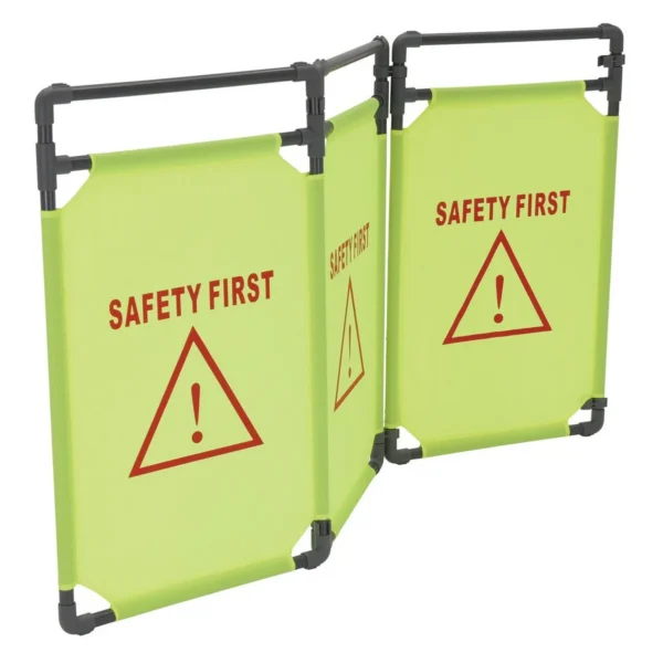 Polyester 3 Section Folding Fabric Barrier Alert 69 In. Length Yellow