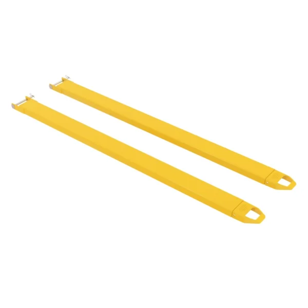 Steel Pin Style Fork Extensions 5 In. x 96 In. 4,000 Lb. Capacity Yellow