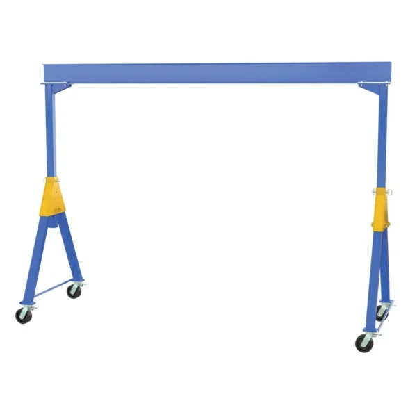 Steel Knockdown Fixed Gantry Crane with Total Locking Phenolic Casters 15 Ft. 8000 Lb. Capacity Blue
