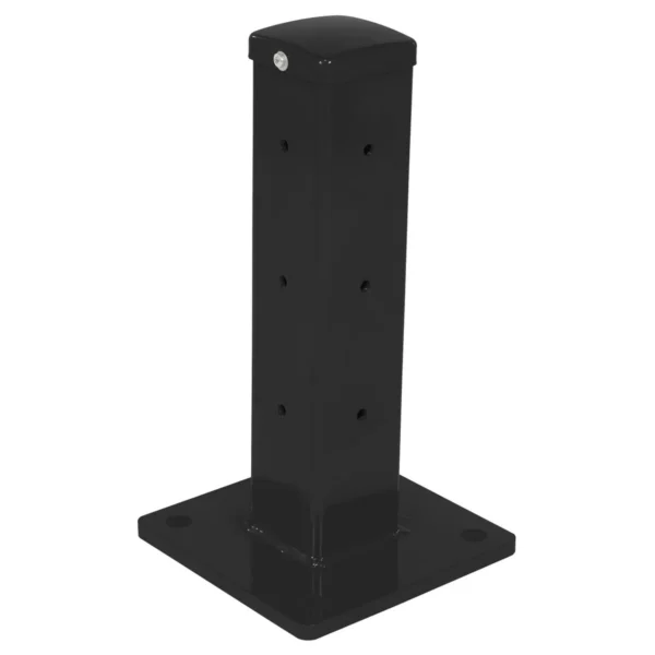 Steel Rigid Tube Post Bolt On Style 18 In. For 2 Ribbed Guard Rails Black