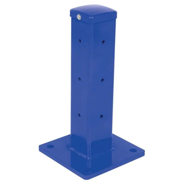 Steel Rigid Tube Post Bolt On Style 18 In. For 2 Ribbed Guard Rails Blue
