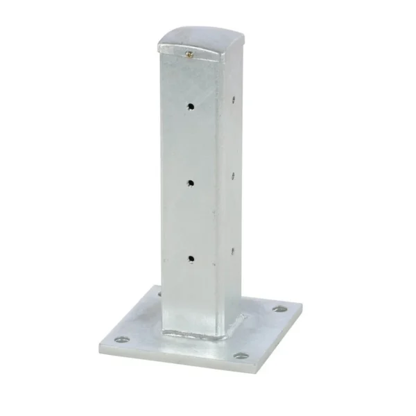 Galvanized Steel Rigid Tube Post Bolt On Style 18 In. For 2 Ribbed Guard Rails Gray