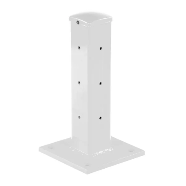 Steel Rigid Tube Post Bolt On Style 18 In. For 2 Ribbed Guard Rails White