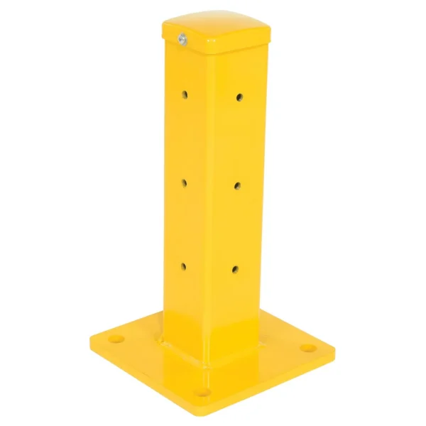 Steel Rigid Tube Post Bolt On Style 18 In. For 2 Ribbed Guard Rails Yellow