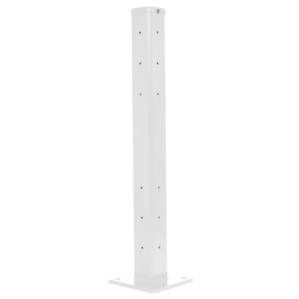 Steel Rigid Tube Post Bolt On Style 42 In. For 2 Ribbed Guard Rails White