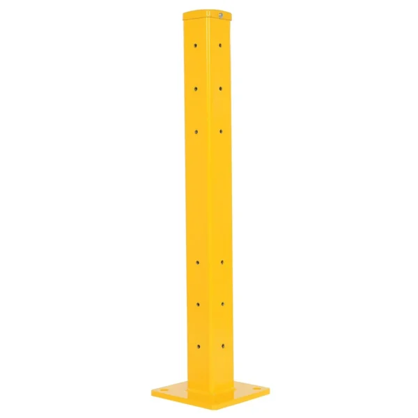 Steel Rigid Tube Post Bolt On Style 42 In. For 2 Ribbed Guard Rails Yellow
