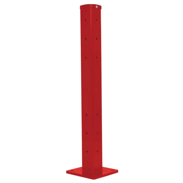 Steel Rigid Tube Post Drop In Style 42 In. For 2 Ribbed Drop In Style Guard Rails Red