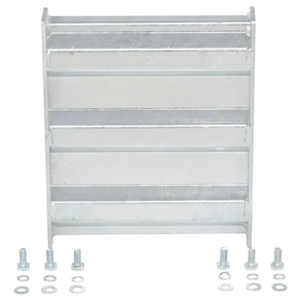 Galvanized Steel 3 Ribbed Bolt On Style Guard Rail 12 In. Length Gray