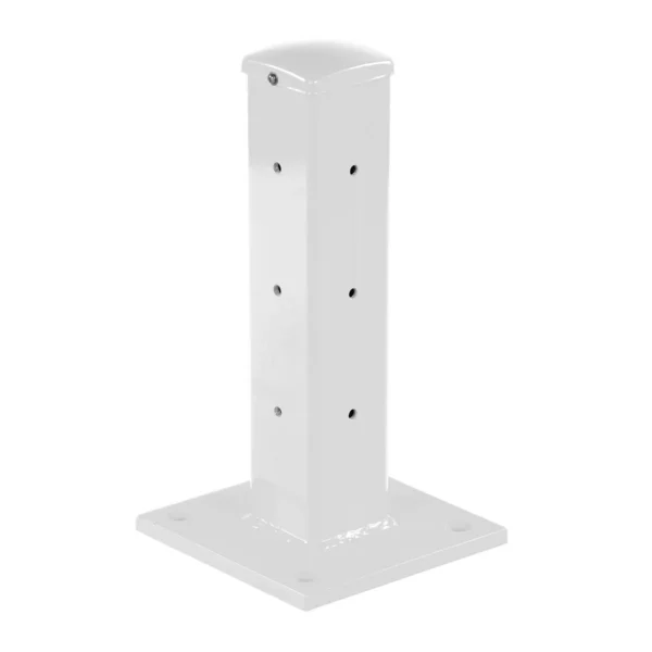 Steel Rigid Tube Post Bolt On Style 18 In. For 3 Ribbed Bolt On Style Guard Rails White