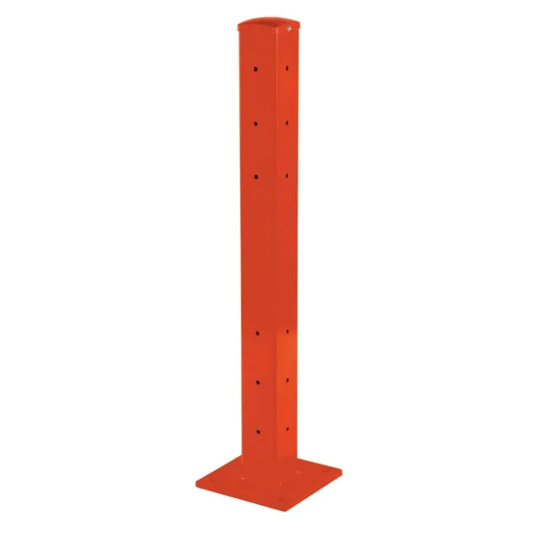 Steel Rigid Tube Post Bolt On Style 3-1/24 In. For 3 Ribbed Bolt On Style Guard Rails Orange