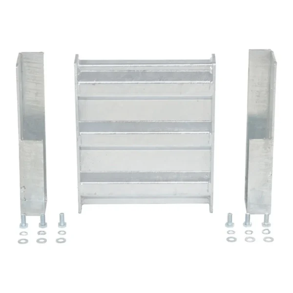 Galvanized Steel 3 Ribbed Drop In Style Guard Rail 12 In. Length Gray