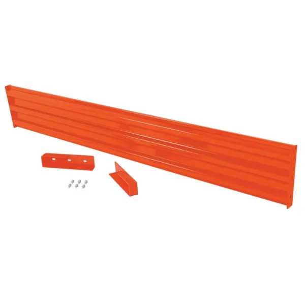 Steel 3 Ribbed Drop In Style Guard Rail 113.875 In. Length Orange