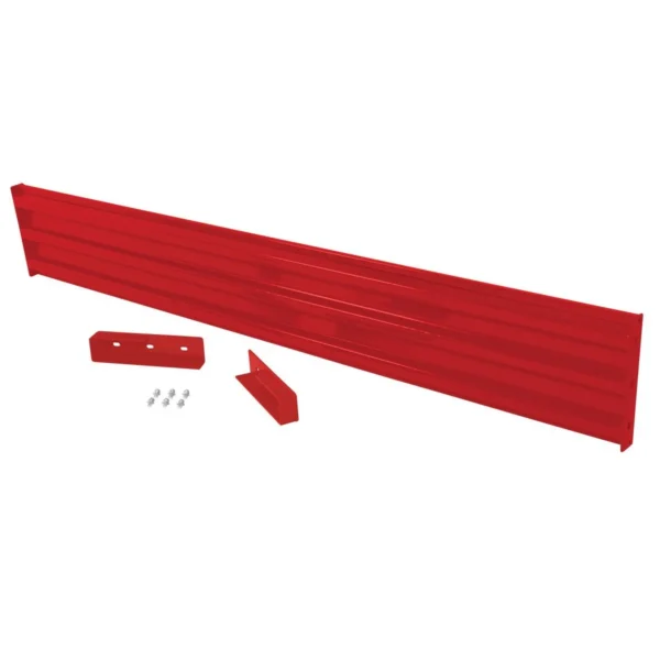 Steel 3 Ribbed Drop In Style Guard Rail 113.875 In. Length Red
