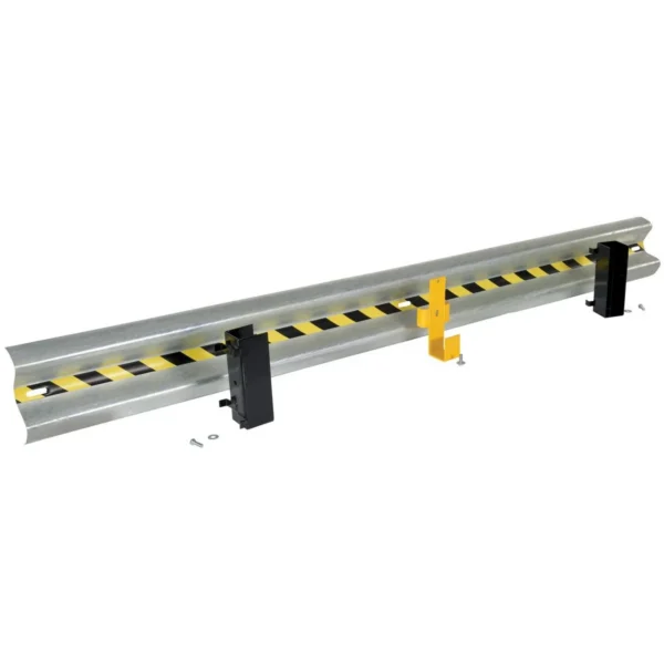 Galvanized Steel Drop In Guard Rail 2 Ribbed 112 In. Length Gray