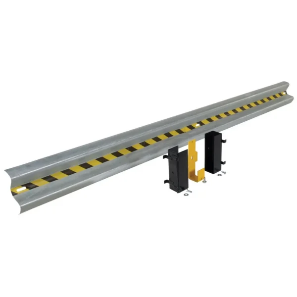 Galvanized Steel Drop In Guard Rail 2 Ribbed 124 In. Length Gray