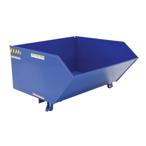 Steel Medium Duty Low Profile Self Dumping Hopper 1 Cubic Yard 4000 Lb. Capacity Blue